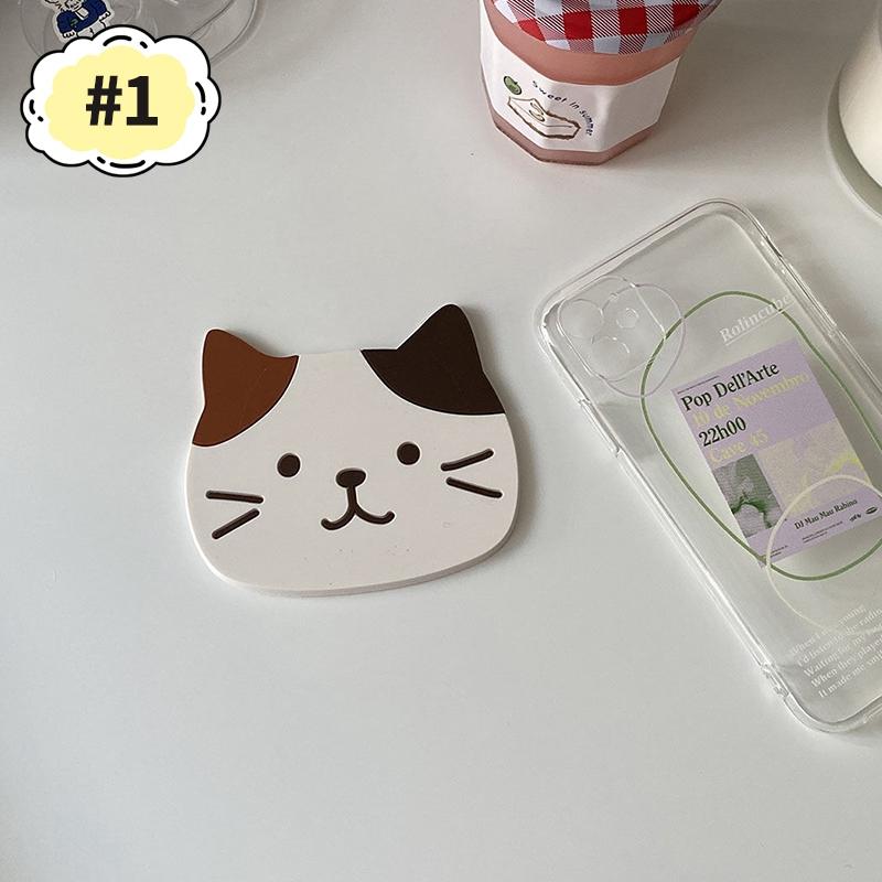 

Korean Cat Pad Coaster Kitchen Accessories Kawaii Cup Coaster Table Decoration Cute Table Mat Cup Pads Dining Table Decor 10x9cm
