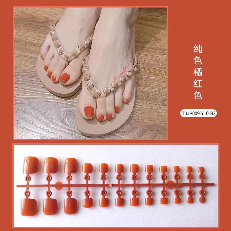 24 teile/satz DIY Schnelle Nägel Glänzend Einfarbig Zehennägel Falsche Nägel Mehrfarbige Streifen Fertig Tragen Maniküre