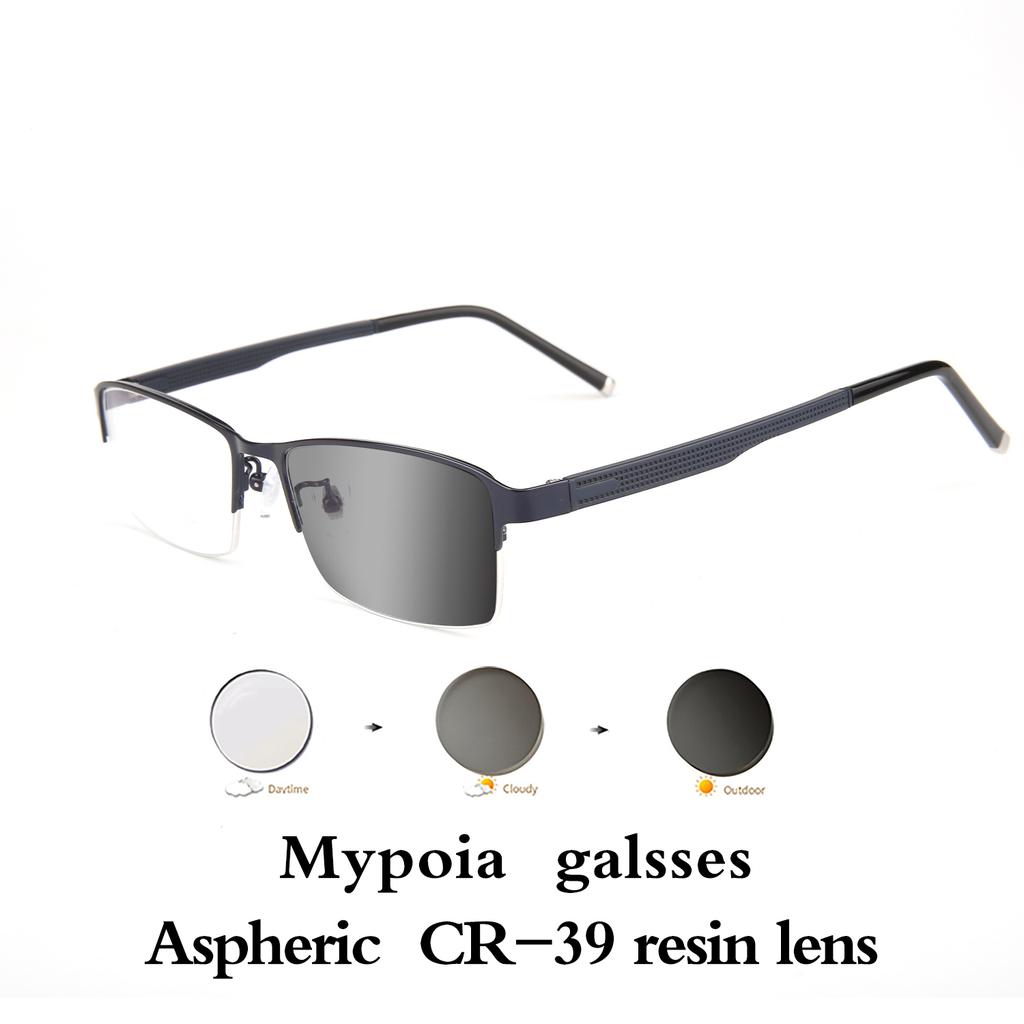 Photochromic Eye Glasses Men Women Myopia Eyeglasses Finished Glasses Students Short Sight Eyewear 0 -0.5 -1 -1.25 -1.5 -1.75 -6