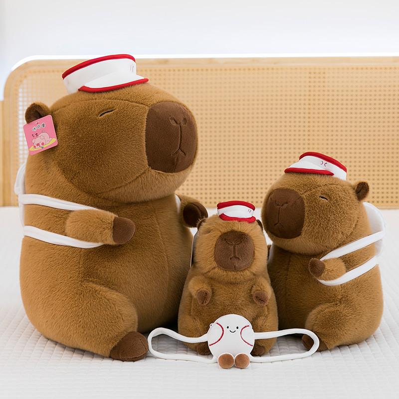 Capybara Backpack Hat Cartoon Plush Toy Room Decoration Children Doll Sleeping