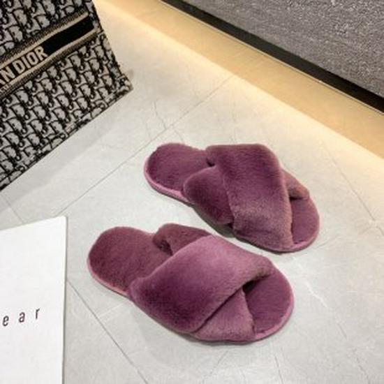 Pantofole da donna in cotone peluche incrociate a punta aperta Autunno/Inverno 2022