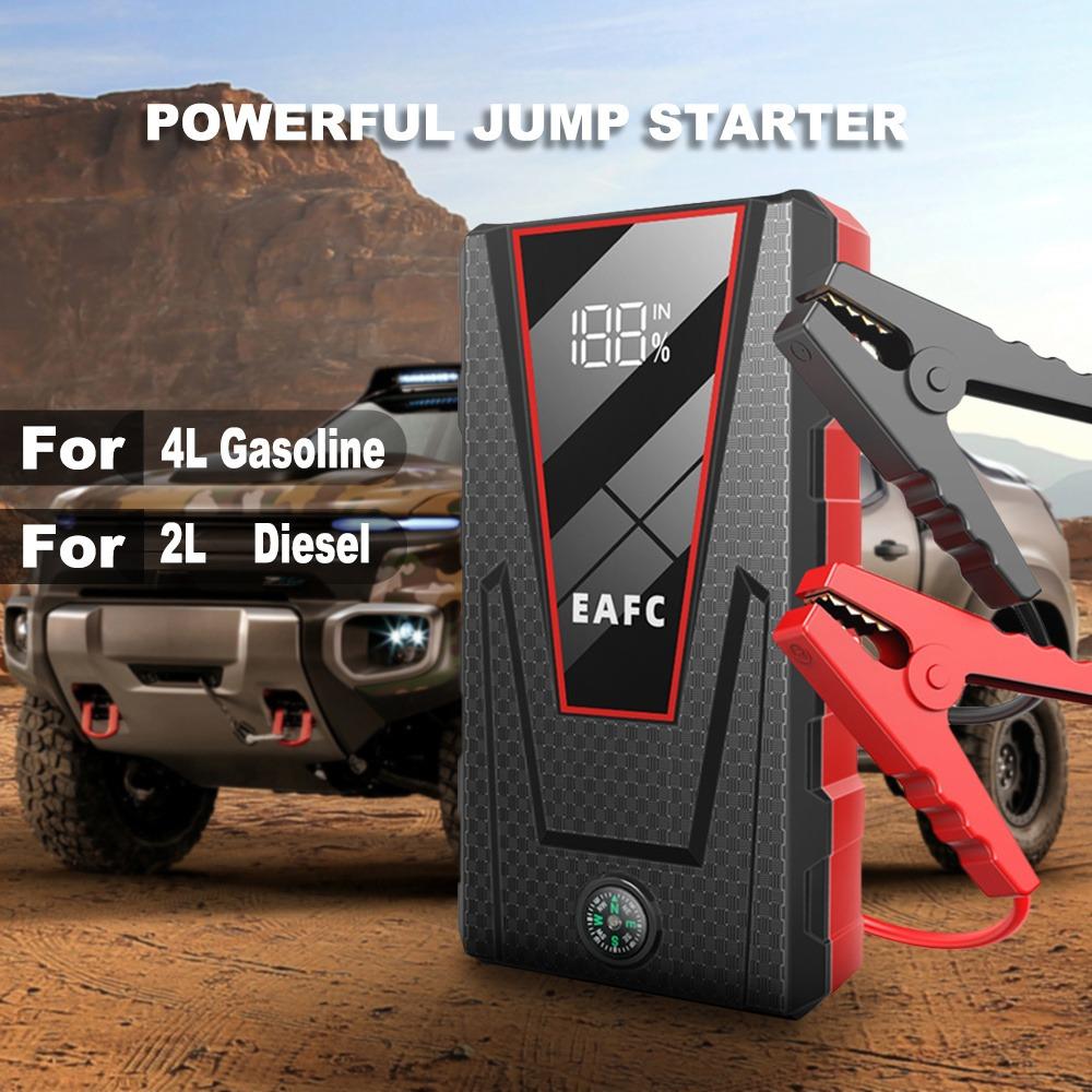 EAFC Car Jump Starter Portable Multi-Function Car Jump Starter, 12V Auto Portable Car Battery Starter Emergency Booster With The Toolbox