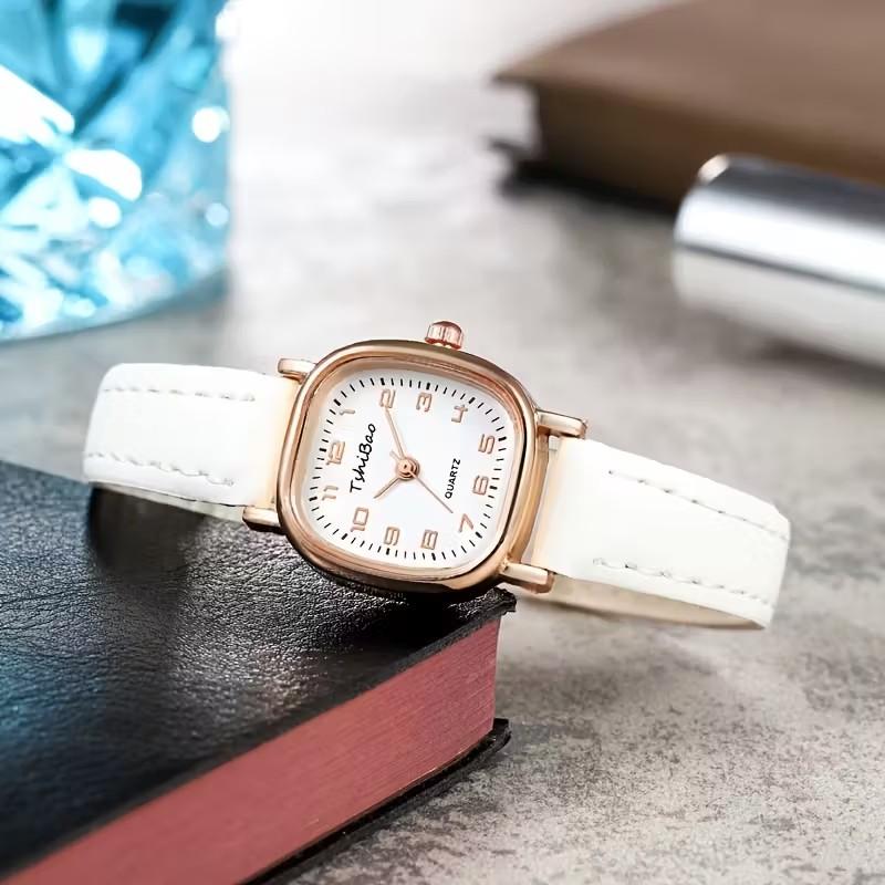 1pcWomen s Elegant Minimalist Watch Square Dial Quartz Movement Suitable for Daily and Formal Occasions Affordable Women s Watch белый