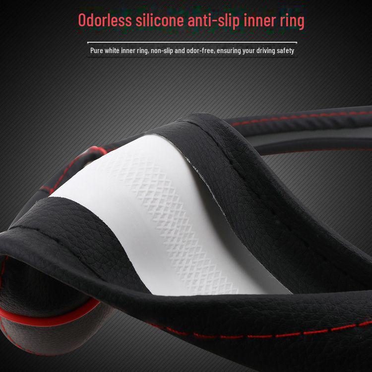 Summer Electric Car Handle Cover: Non-Slip Leather Steering Wheel Cover for Van