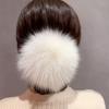 Real Fox Fur Ball Hair Bands Women Fluffy Hair Tie Rubber Band Girls Hair Accessories Winter Scrunchies
