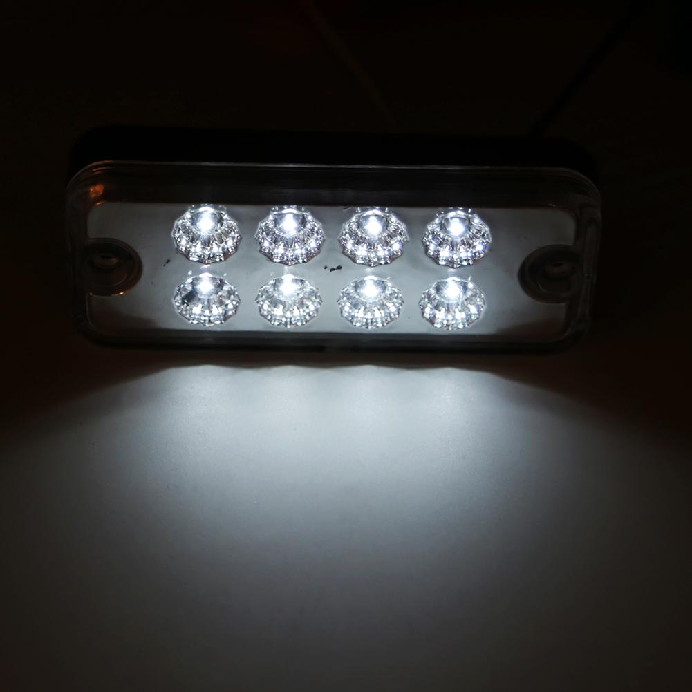6pcs 8 LED Clearance Side Marker Light Indicator Lamp Truck Trailer Lorry White