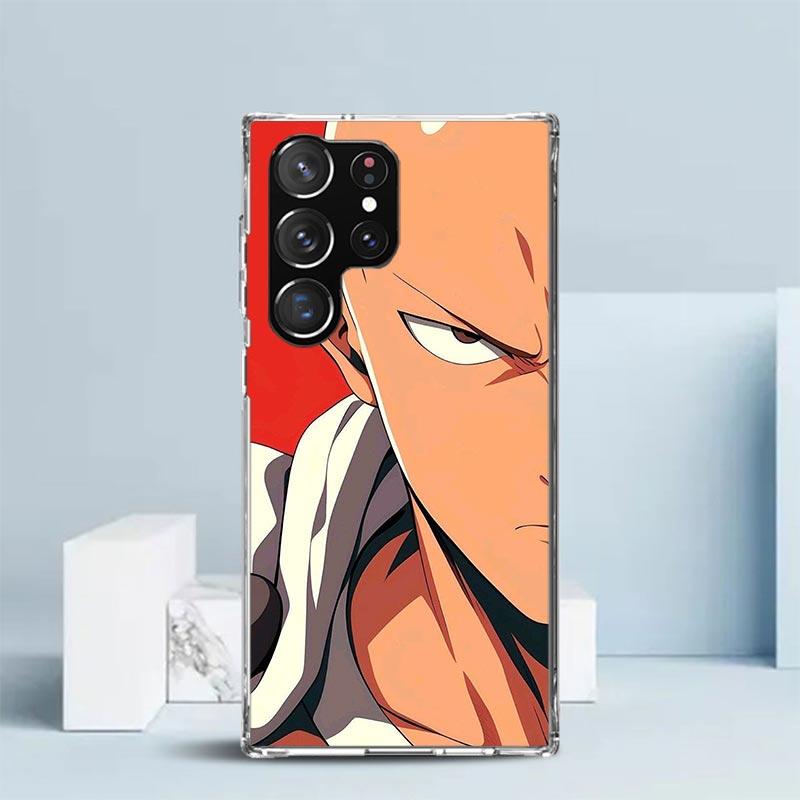 One P-Punch-Man Saitama King Soft Cover for Samsung Galaxy S25 Edge S26 S24 S23 Ultra Phone Case S22 S21 Plus S20 FE Print Patte