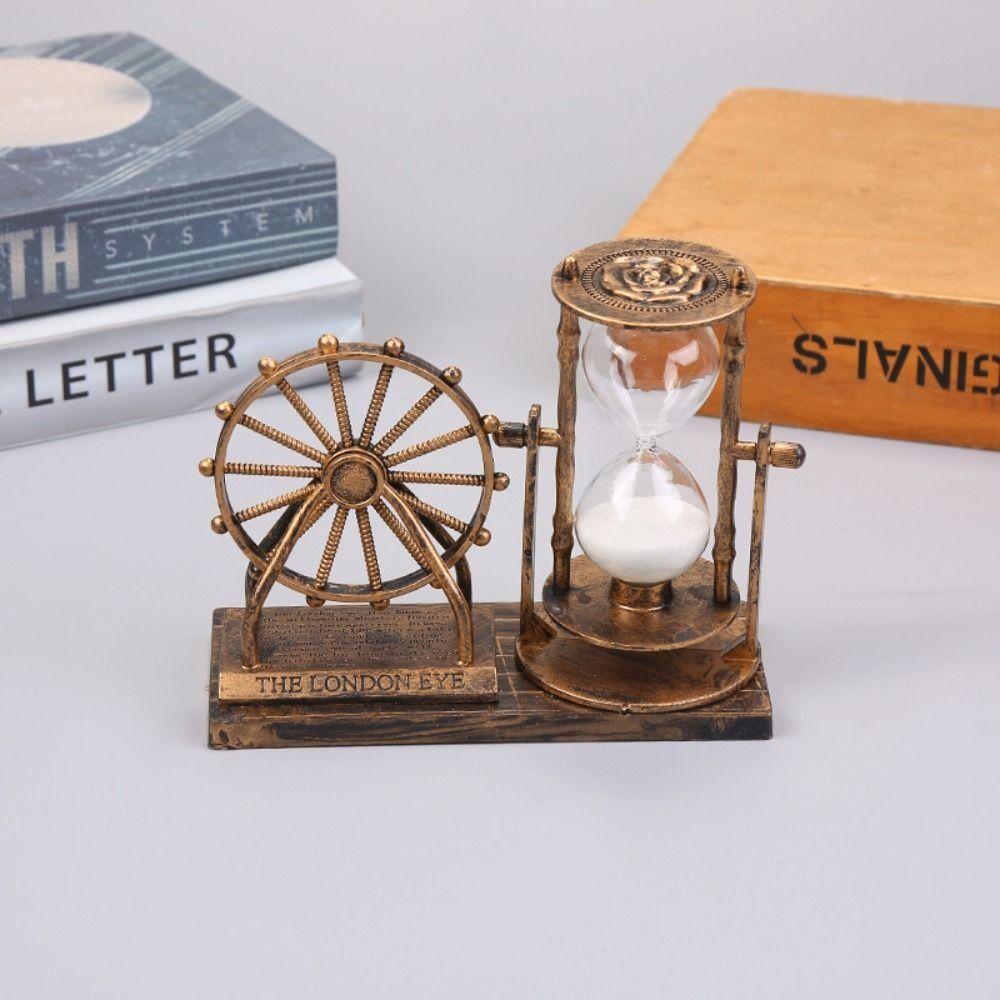 Durable Rotating Ferris Wheel Hourglass Sand Glass Plastic Sand Clock Timer Vintage Ferris Wheel Ornament Desktop Decor