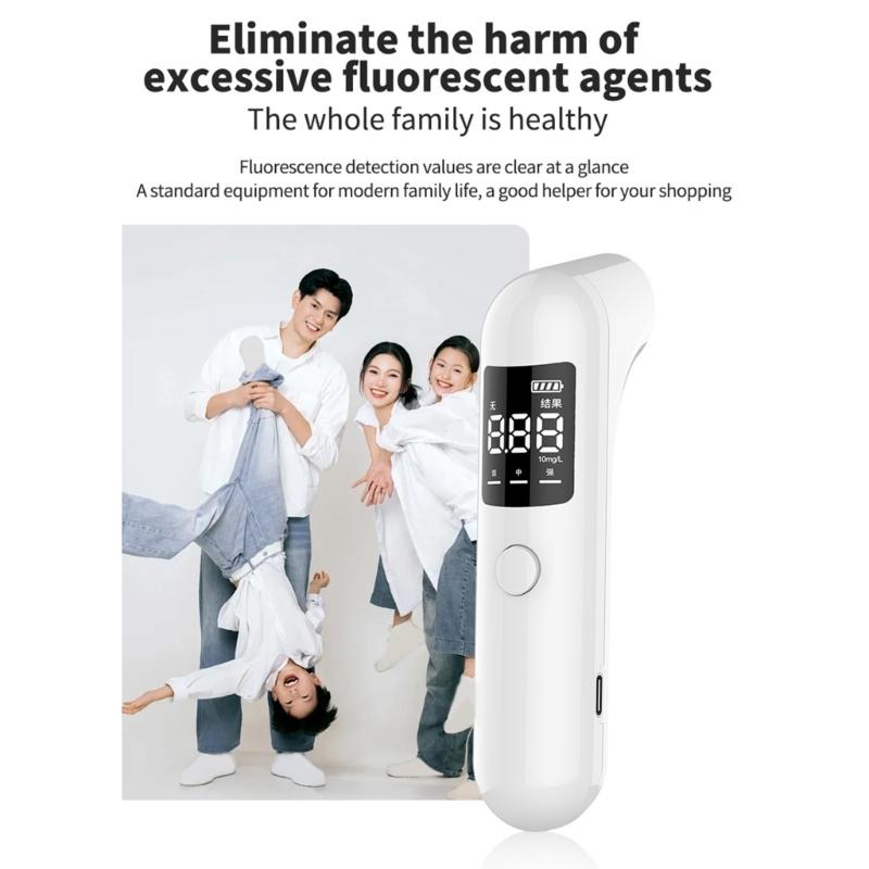 Type C Charging Fluorescent Detector With LCD Screen Lightweight Design For Home Travel Safety Testing Handheld Tester