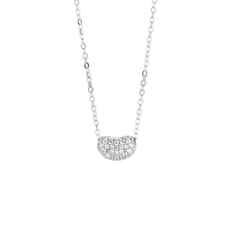 Full Diamond Acacia Red Bean Necklace Women's Niche Exquisite Small Fashion Versatile Bean Item Jewelry