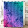 Ravishing Gradient Shower Curtain with Aqua Blue, Pink Purple Teal Wave Pattern 72x84 Inch Bath Decor for Bathroom Accessories