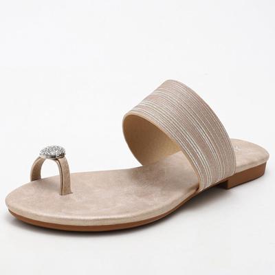 2025 Women's Rhinestone Slides: Comfortable Plus Size Flat Sandals with Soft Sole for Casual Beach Outfits
