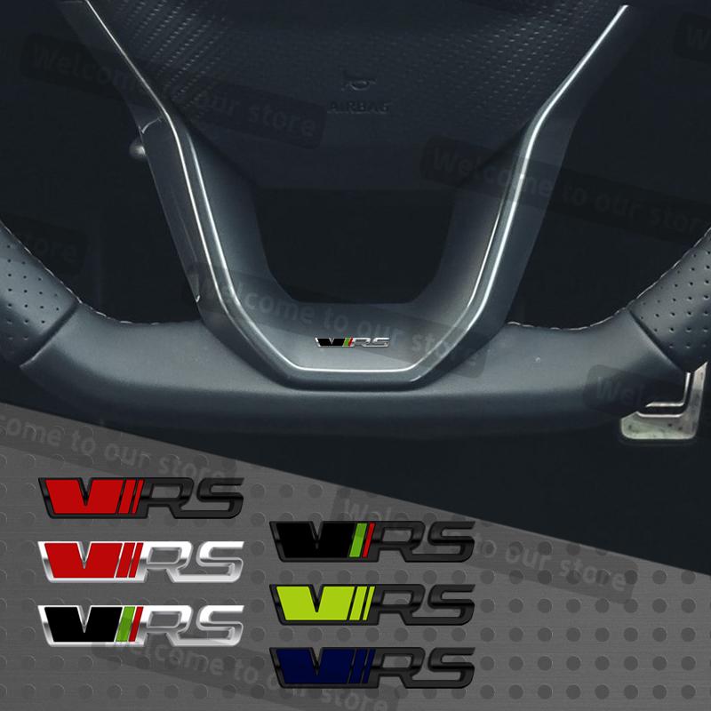 HGWE4 3D Metall Auto Styling VRS Emblem Aufkleber Auto Lenkrad Abzeichen Aufkleber Für Skoda Kodiaq Fabia Enyaq Octavia Combi Kamiq Rapid
