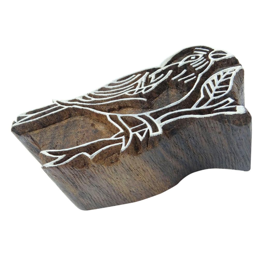 Bird Stamp Indian Wood Stamps Decorative Blocks Brown Textile Printing Block