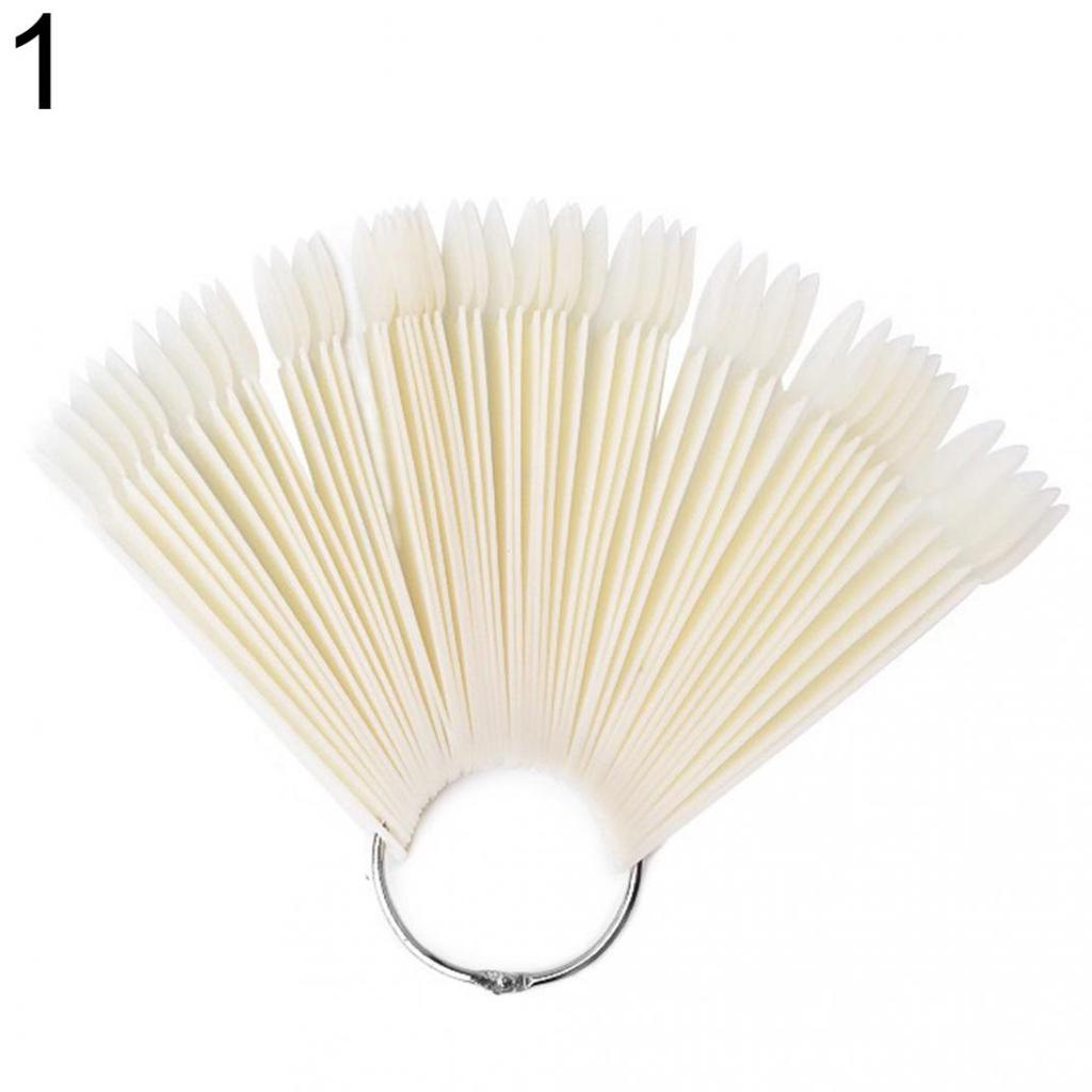 50Pcs Fan-shape Nail Art Tips Polish Board Display Practice Sticks Manicure Tool