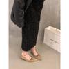 French Flat-bottomed Black Pointed Single Shoes Women's Shoes 2025 New Spring and Autumn Retro Suede Bow Commuter Shoes