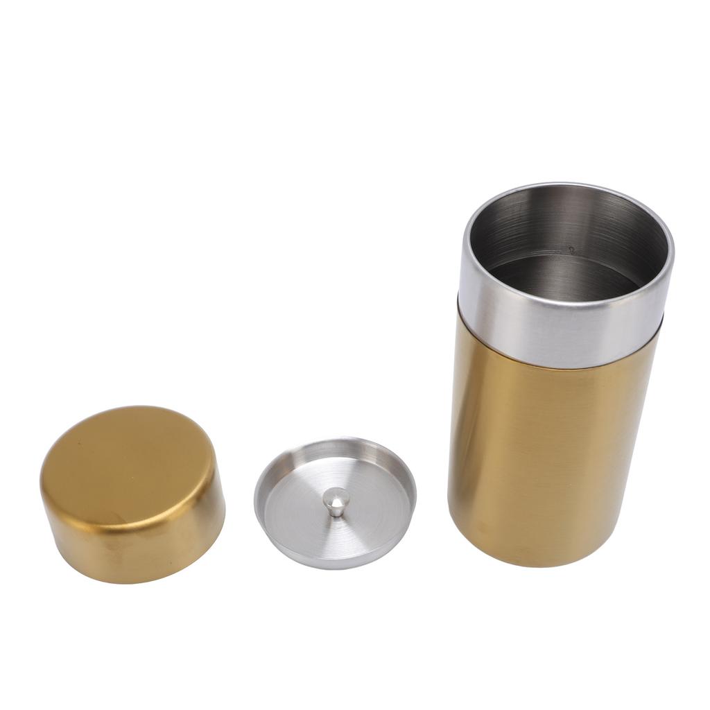 Tea Canister Gold 304 Stainless Steel Sealed Damp Proof Coffee Sugar Tea Leaf Jar