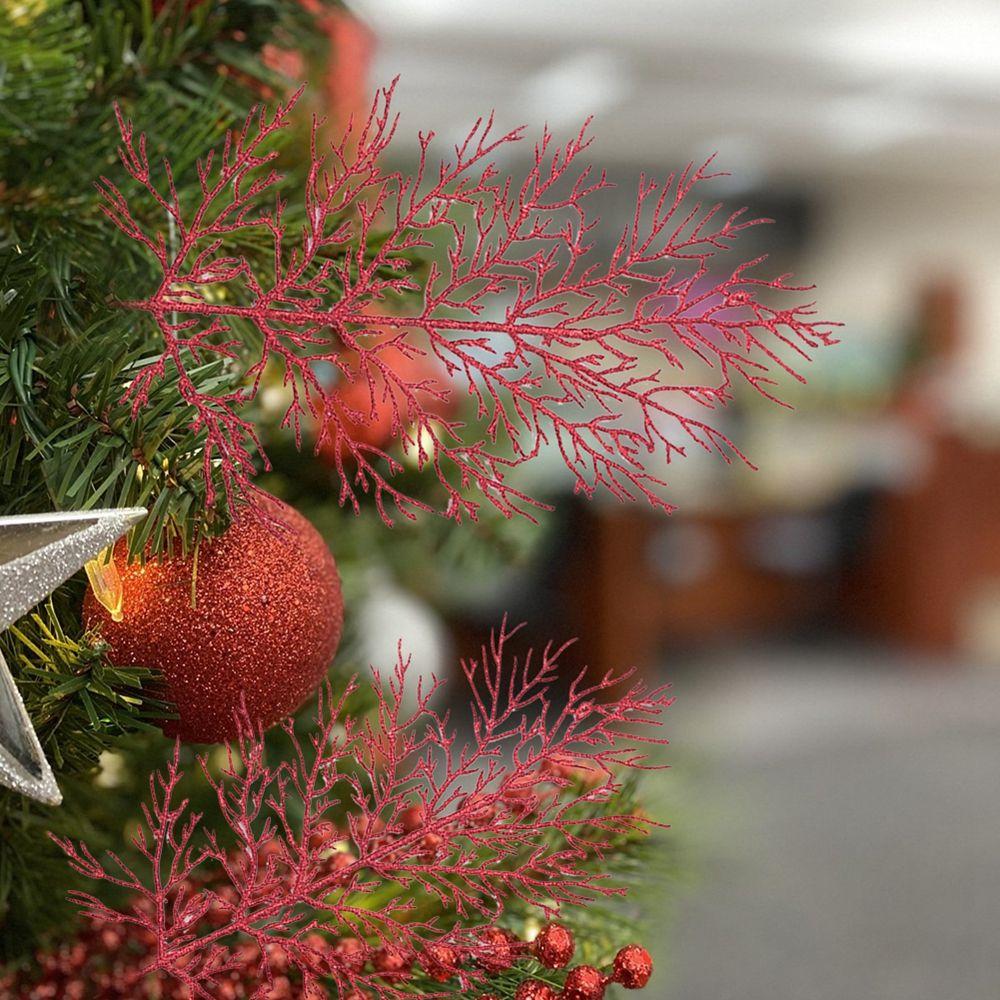 Wedding Home Glitter Glitter Leaves Christmas Tree Decor Artificial Flower Christmas Decorations