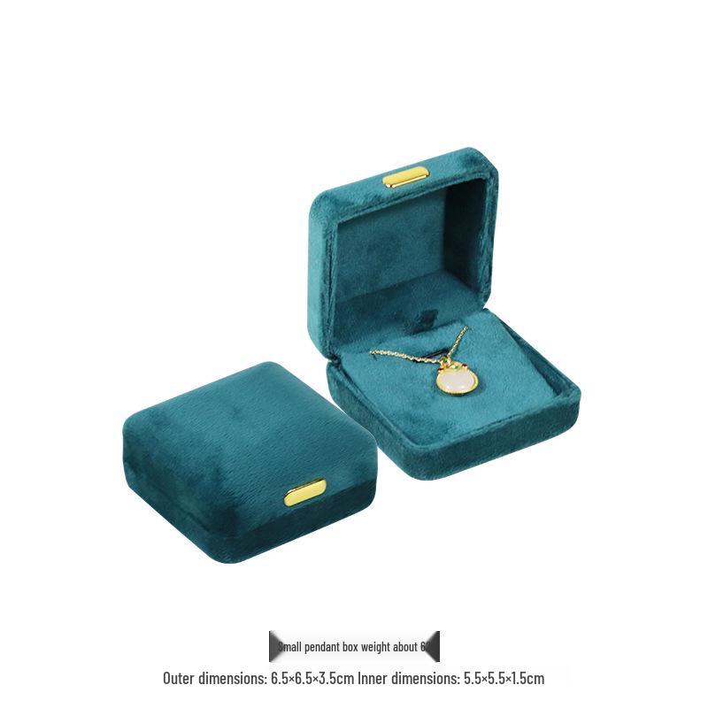 Caixa de Joias de Veludo com Fivela Dourada e Cantos Arredondados para Anéis, Colares e Pulseiras