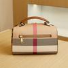2024 Trendige karierte Canvas- und Leder-Damen-Umhängetaschen