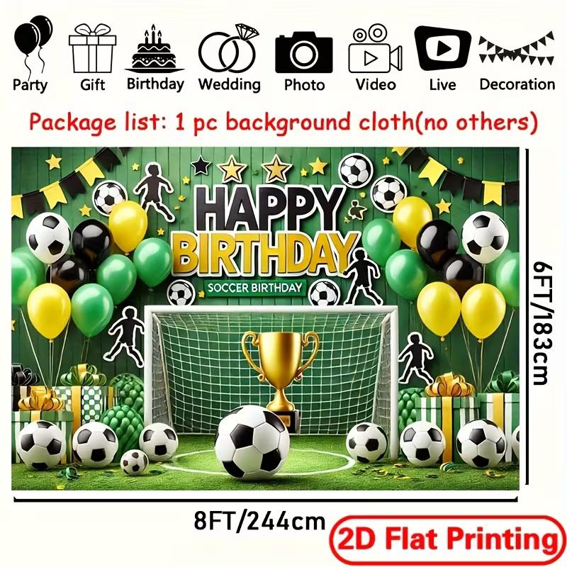 2D Football Goal Birthday Backdrop for Boys' Sports Themed Celebrations