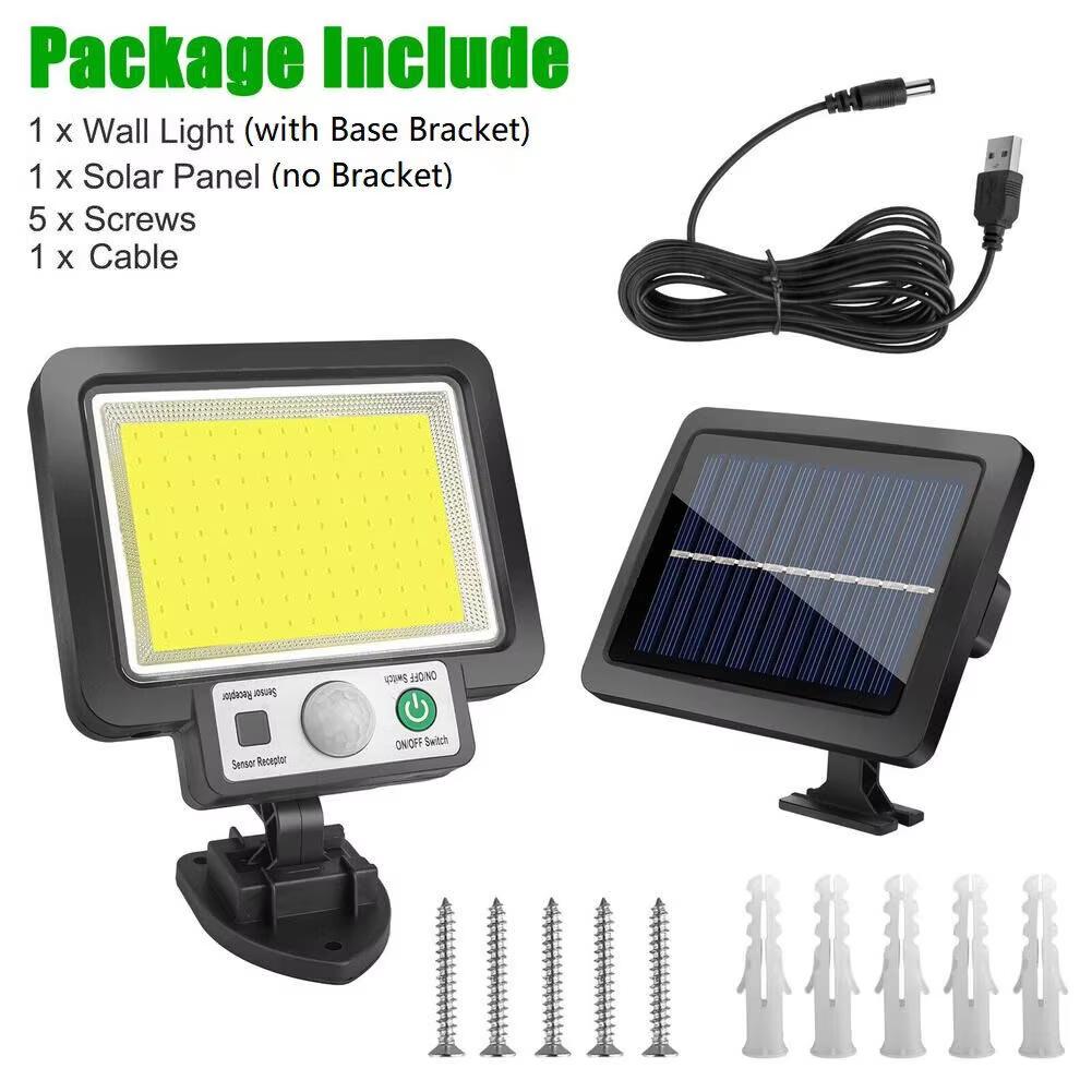 

117 COB Solar Wall Lamp Motion Sensor Led Solar Lights 3 Modes with Remote Control Outdoor Waterproof Lamp for Garden Yard Decor