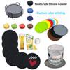 10Pcs Round Silicone Coaster Heat Resistant Non Slip Cup Mat Waterproof Drink Pad For Home Kitchen Table Decoration