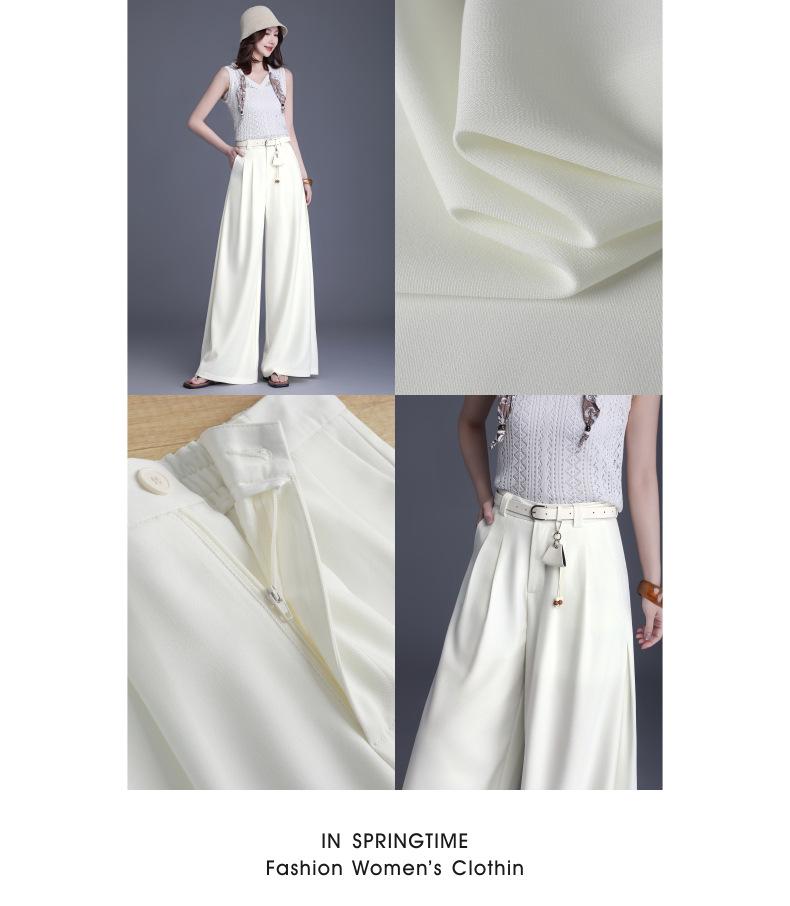 Echte Damen-Hose mit weitem Bein 2026: Modisch, Hoch tailliert, Lockere Passform, Knitterarm, Lässiger Stil.
