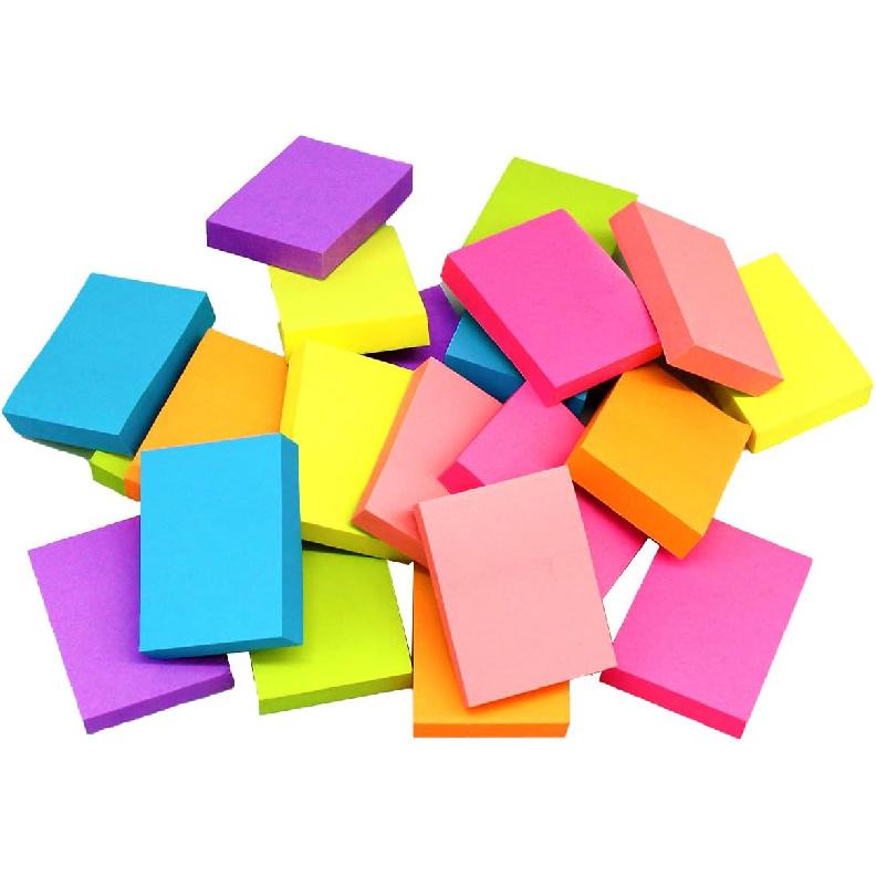 Mini Sticky Notes 1.5x2 Inches, Bright Colors Self-Stick Pads, 24 Pack, 75 Sheets/Pad,1800 Sheets