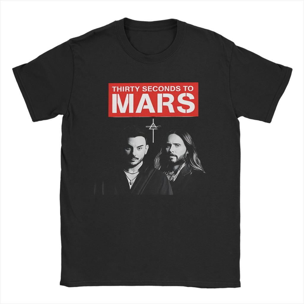 Retro THIRTY SECONDS TO MARS Rock Music Band TShirt For Unisex Unisex Round Neck Short Sleeve Tops Cotton Summer Clothing