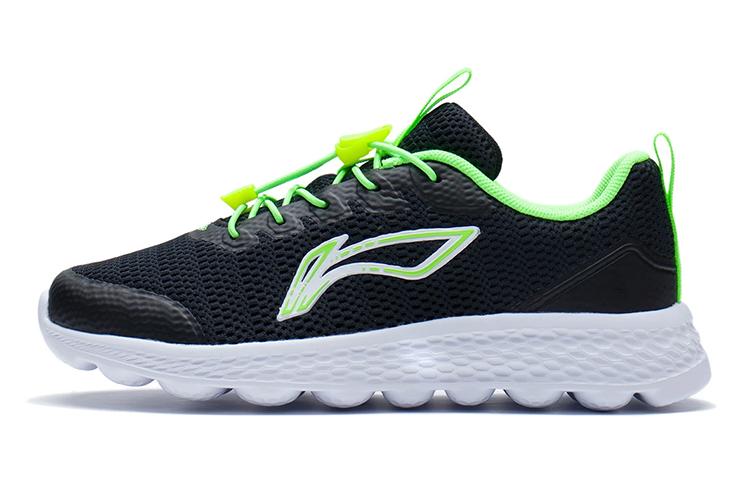 Li Ning YOUNG Износостойкие Дышащие Низкие Детские Беговые Кроссовки Черно-Зеленые YKFS074-3 33