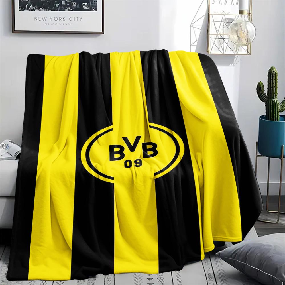 1 szt. Koc Flanelowy z Nadrukiem Borussia Dortmund Wysokiej Jakości Ciepły Komfortowy Pokrowiec na Wszystkie Pory Roku Idealny na Prezenty Wystrój Domu