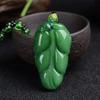 Natural Green Chinese Agate Dragon Rose Pendant Jade Necklace  Charm Jewelry Carved Blessing Amulet Gifts For Women Men