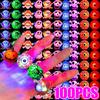 100/10 Stück Leuchtende Halloween-Ringe Kürbis Geist Schädel Leuchtende Blitzfinger Ringe Halloween-Party-Dekoration Mitgebsel Kinderspielzeug