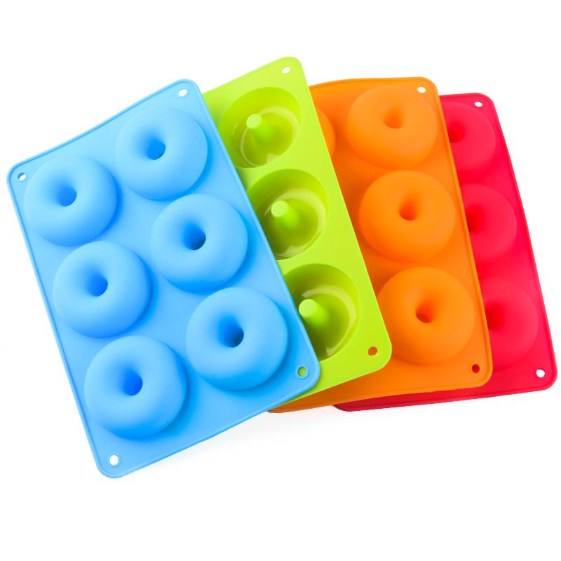 6 Cavity Silicone Donut Mold Chocolate Dessert Baking Pan Non-Stick Silicone Cake Mold Oven Baking Tools Cake Decoration Tools