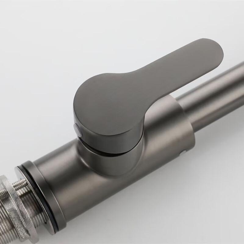 VEMUSE 304 Stainless Steel Gunmetal Pull-Out Cold Water Kitchen Faucet