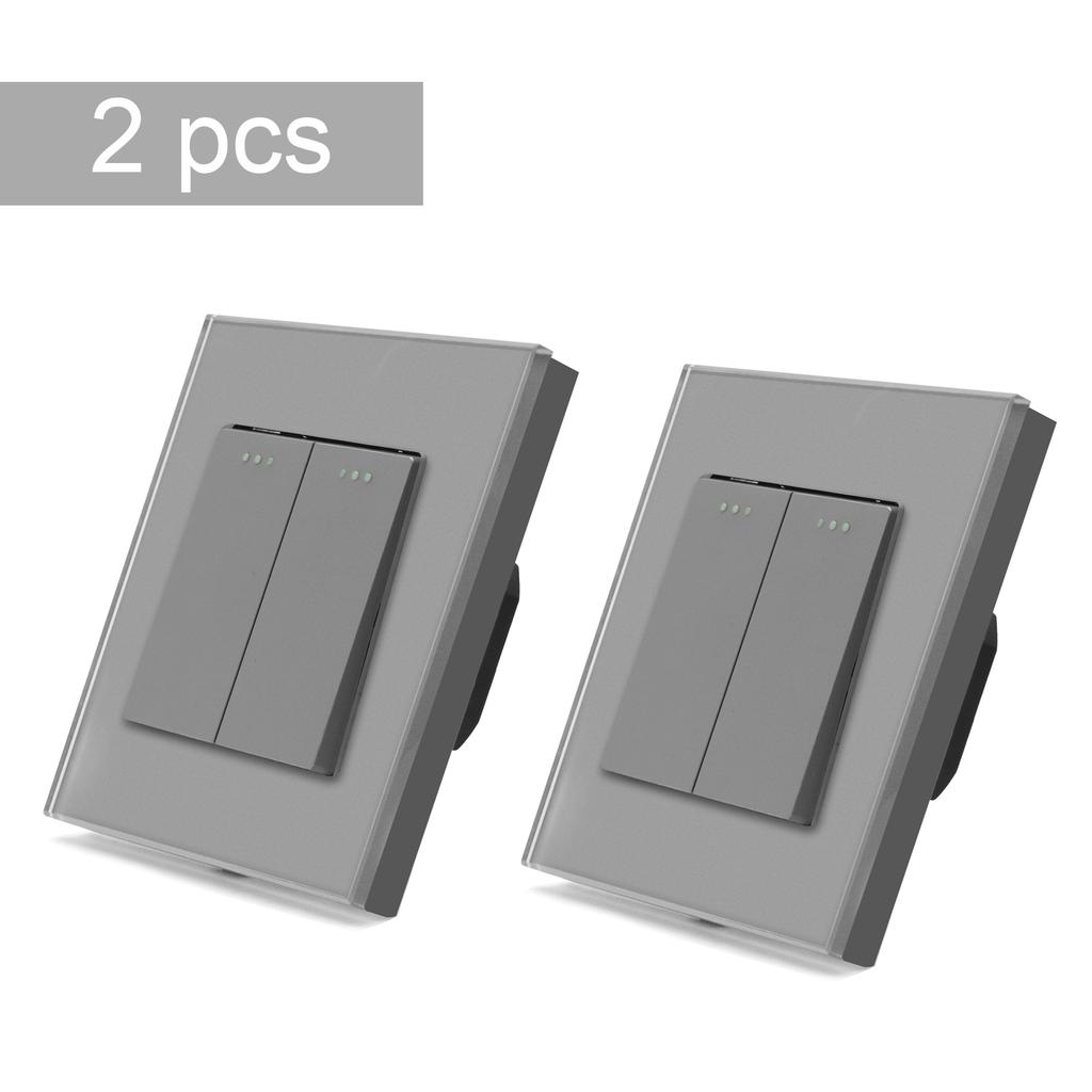 BSEED 1/2/3Gang Wall Switches 2Way Mechanical Light Switch On Off For Stairs Halls Glass Wall Rocker Switch EU Standard 2Pack