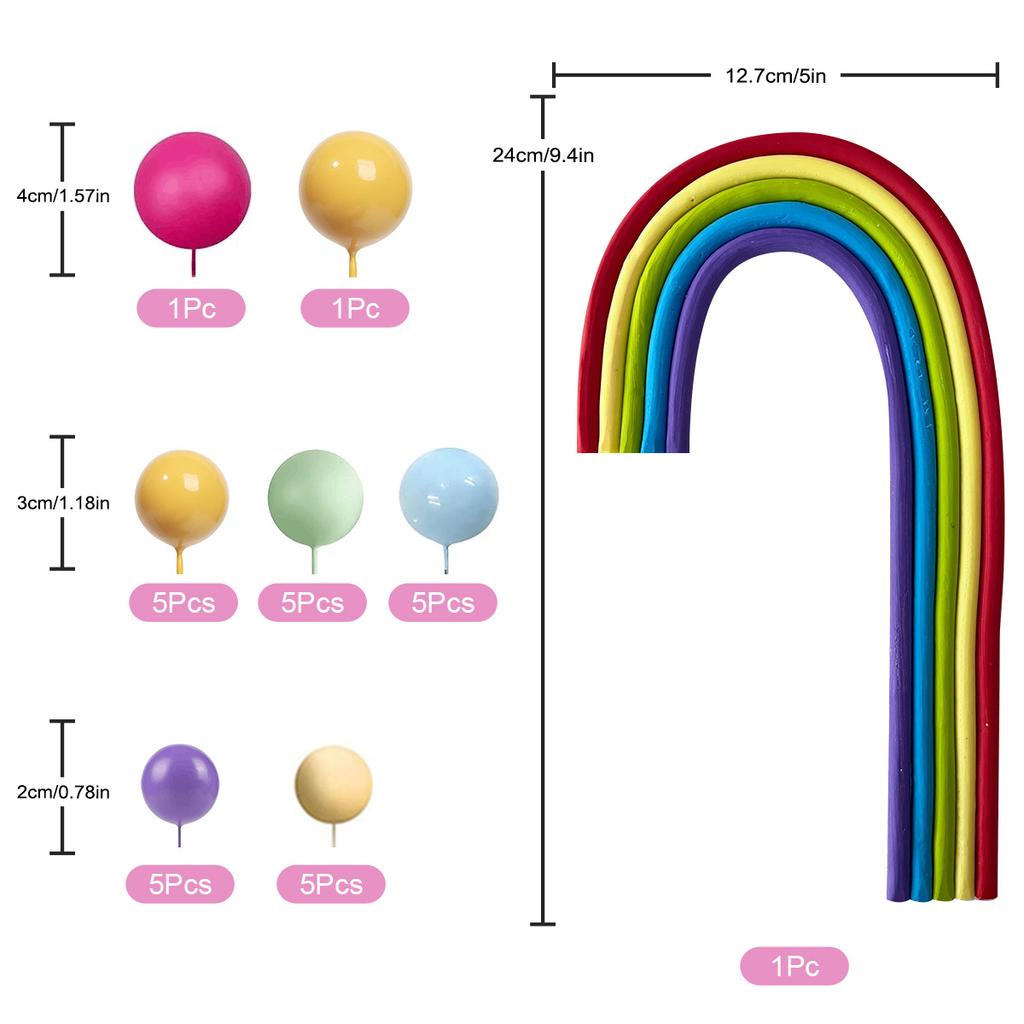 Rainbow Cake ToppersThree-Dimensional Rainbow Design for Party Wedding Cake Decorations Supplies Rainbow Cake Toppers for Girls