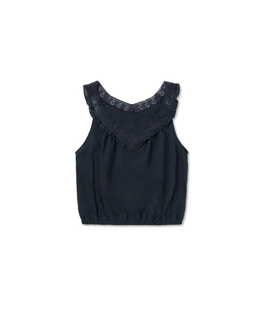 WITHOUT SUMMER Bella Lace Blouse_Navy