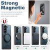 Samsung Z Fold 7/6/5 Magnetic Wireless Charging Leather Case with 360° Rotating Ring Stand