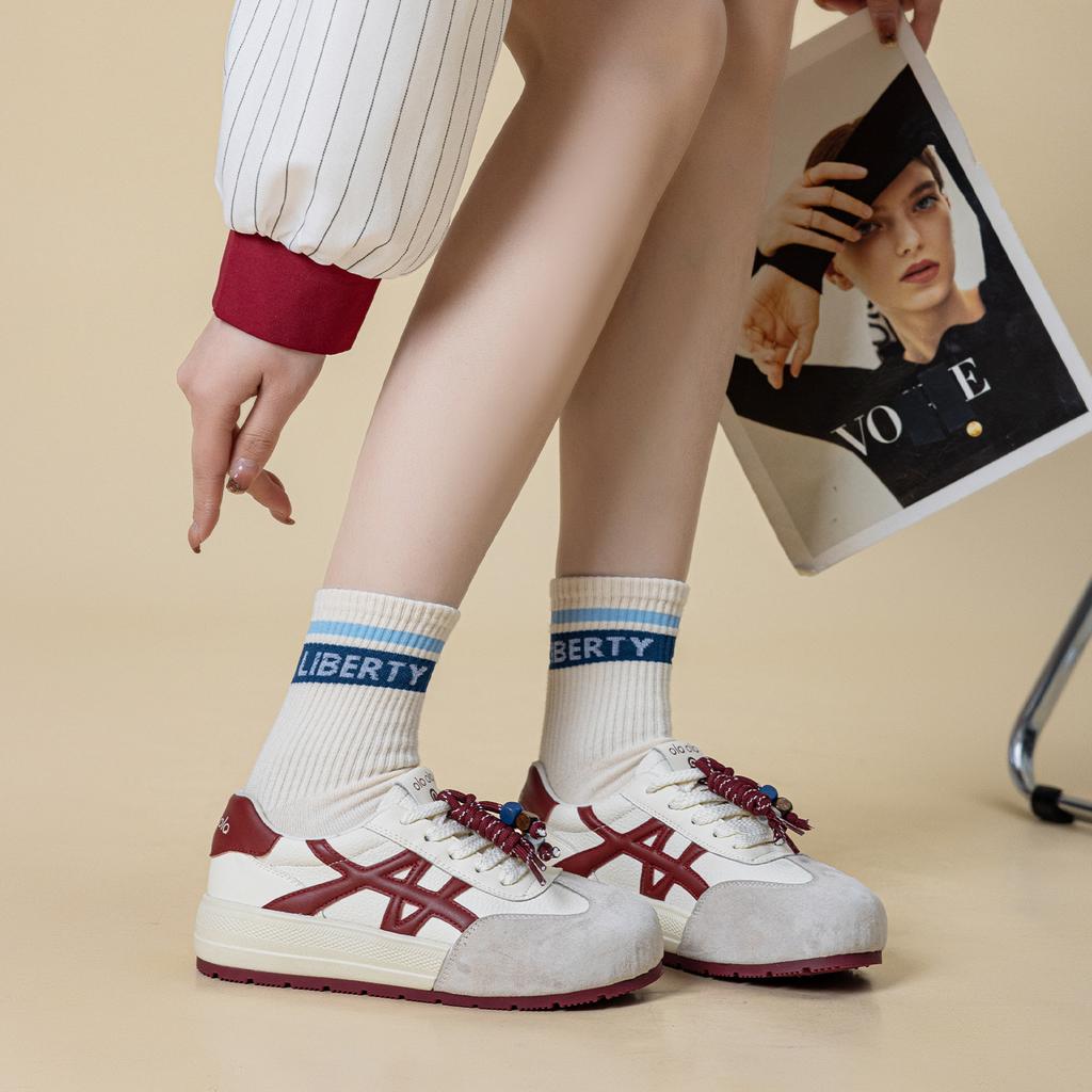 Leather platform Dexun shoes, new casual board shoes, Korean comfortable outdoor sports shoes