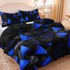 Geometric Gradient Plaid Soft Duvet Cover Set High-Definition Print Comfort Machine Washable Modern Home Decor for Dorms plus Bedroms