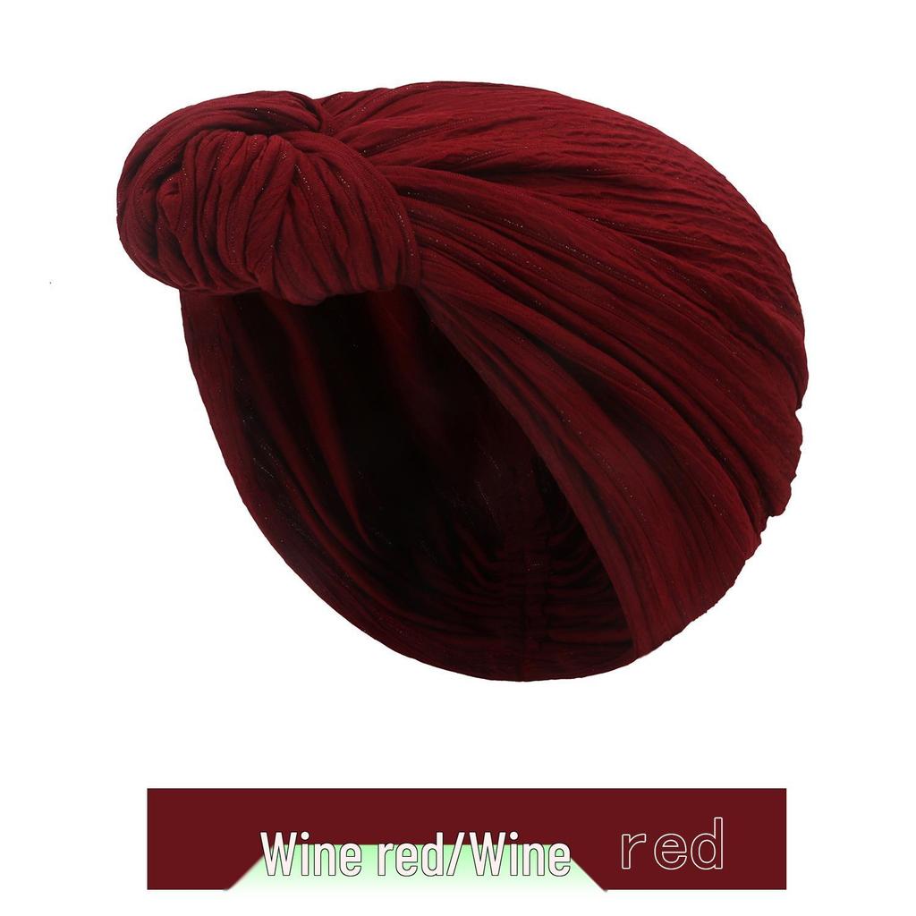 Silver Thread Knotted Headscarf Hat: 2022 Autumn/Winter European & American Fashion.