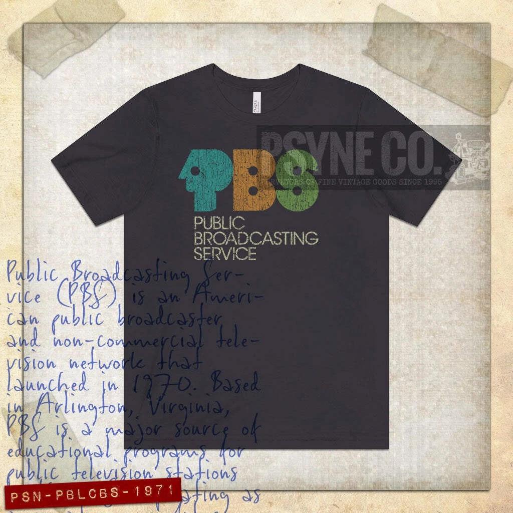 

Public Broadcasting Service 1971 Vintage Men s T shirt S
