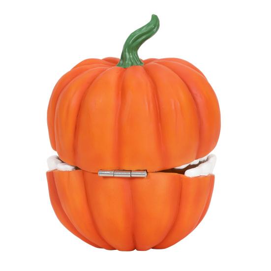 Pumpkin Storage Box Resin Decorative Candy Bowl with Hinged Lid Halloween Desktop Decor Box for Holding Snacks Candy Nuts