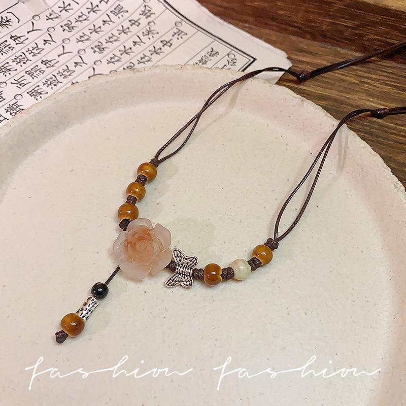 Colier Etnic Stil Ghioc de Stejar: Accesoriu de îmbrăcăminte unisex din bumbac și in țesut manual