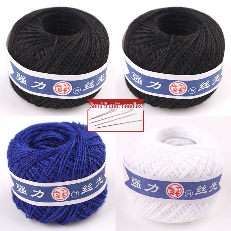 Thickened Cotton Thread Quilt Needle for Handcrafting: Red Duvet Cover, White Vintage Darning Ball