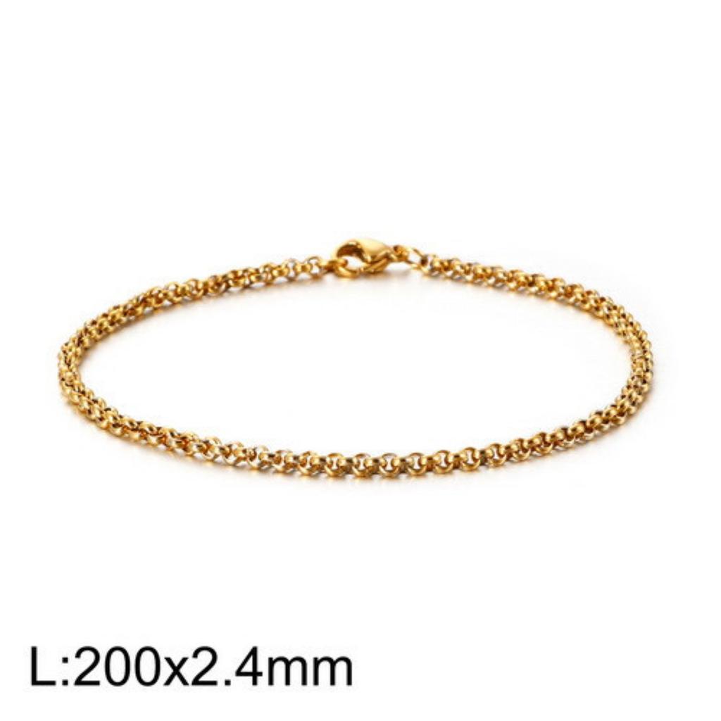 O-shaped Round Stainless Steel Bracelet Men and Women Punk Style Chain