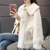 Lamb Wool Coat Women's Spring Short Korean Version Top Long Sleeve Imitation Lamb Wool Lapel Small Coat