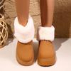 Women's Faux Fur Lined Short Snow Boots Thick Bottom Comfortable Cotton Boot Trendy Fashion Sleeve Boot Warm Cozy Fur Boot